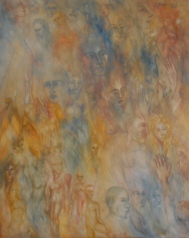 Pintura titulada "48-personnages-7-ma…" por Marie-Sophie Ewreïnoff (Sofi Ewreïnoff), Obra de arte original, Oleo