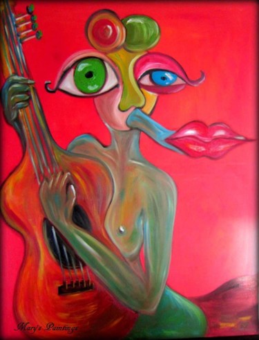 Peinture intitulée "Muse psychotique" par Marie Tavy, Œuvre d'art originale, Huile