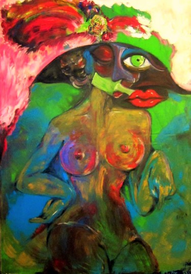 Pittura intitolato ""Crazy horse"" da Marie Tavy, Opera d'arte originale, Olio