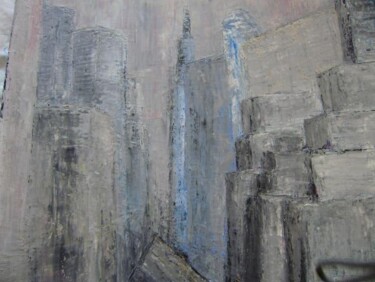 Peinture intitulée "Brumes sur NYC" par Marie Therese Vion, Œuvre d'art originale, Huile