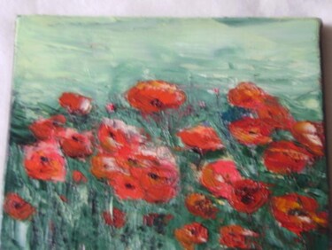 Painting titled "coquelicots en libe…" by Marie Therese Vion, Original Artwork