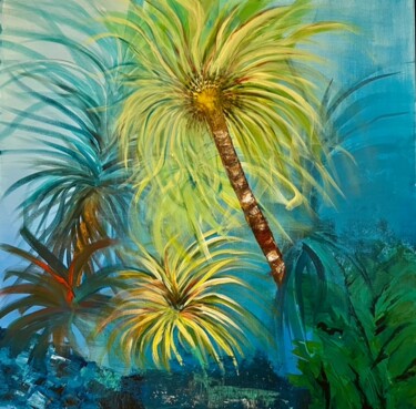 Pintura titulada "Thalassia anemoni" por Marie2 Calmette, Obra de arte original, Acrílico Montado en Bastidor de camilla de…