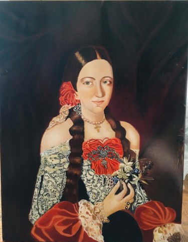Peinture intitulée ""Donna Nicolesa Man…" par Marie-Alice Dessiotou, Œuvre d'art originale, Huile
