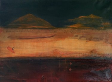 Painting titled "MAGMA" by Marie Anne Baron, Original Artwork, Collages