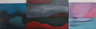 Painting titled "TERRE LOINTAINE 2" by Marie Anne Baron, Original Artwork, Acrylic Mounted on Wood Stretcher frame