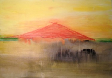 Painting titled "VULCANO" by Marie Anne Baron, Original Artwork, Acrylic