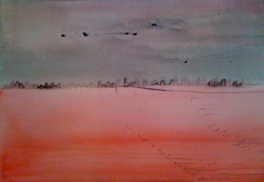 Painting titled "FAR AWAY" by Marie Anne Baron, Original Artwork
