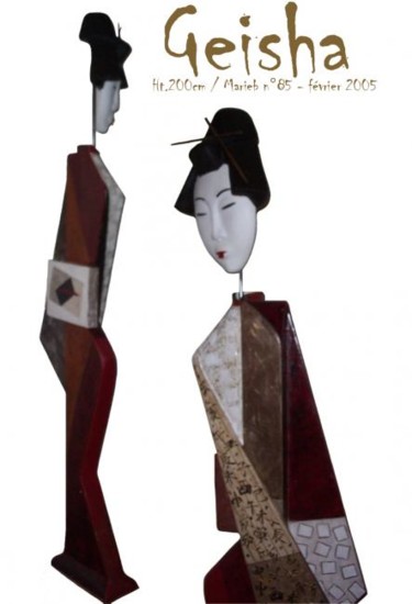 Peinture intitulée "Geisha-3" par Marie.B, Œuvre d'art originale