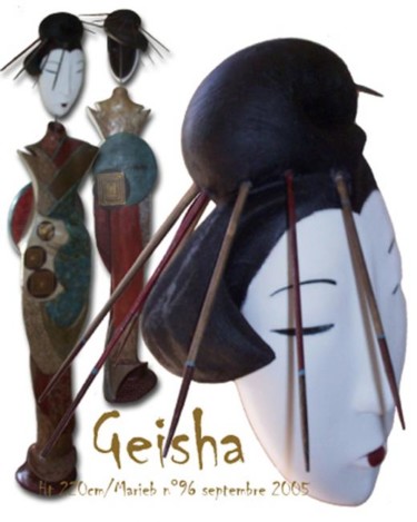 Peinture intitulée "Geisha-4" par Marie.B, Œuvre d'art originale