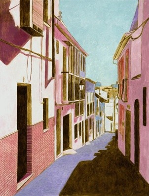 Painting titled "calle de estepona" by Marie Ban, Original Artwork, Other