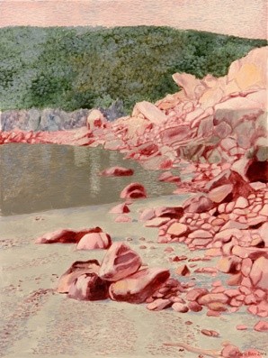 Pintura titulada "lago de Tarifa" por Marie Ban, Obra de arte original, Otro