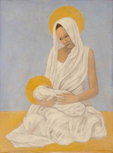 Painting titled "Madona" by Marie Ban, Original Artwork