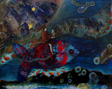 Картина под названием "VOYAGEUR INTEMPOREL" - Marie Bazin, Подлинное произведение искусства, Акрил Установлен на Деревянная…