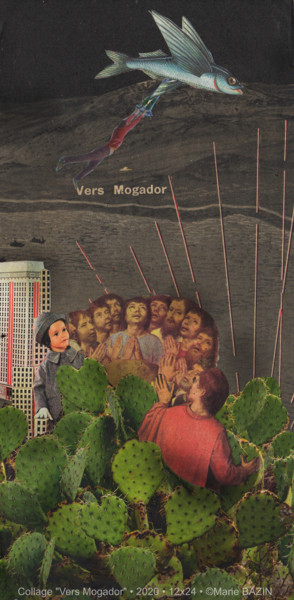 Collages getiteld "VERS MOGADOR" door Marie Bazin, Origineel Kunstwerk, Collages Gemonteerd op Karton