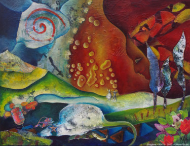 Картина под названием "OXYGÈNE" - Marie Bazin, Подлинное произведение искусства, Акрил Установлен на Деревянная рама для нос…