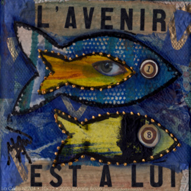 Peinture intitulée "La Criée N°704" par Marie Bazin, Œuvre d'art originale, Acrylique Monté sur Châssis en bois