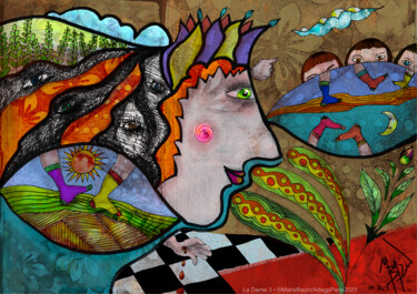 Digital Arts titled "DAME 3" by Marie Bazin, Original Artwork, Digital Painting