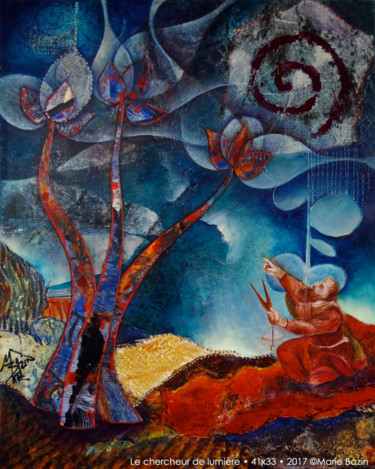 Pittura intitolato "LE CHERCHEUR DE LUM…" da Marie Bazin, Opera d'arte originale, Acrilico Montato su Telaio per barella in…