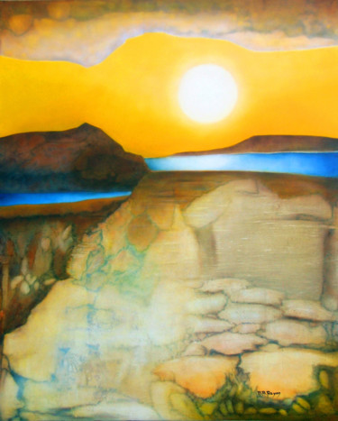 Pintura titulada ""Ciel de Toile"" por Marie-Blanche Bayon, Obra de arte original, Acrílico Montado en Bastidor de camilla d…