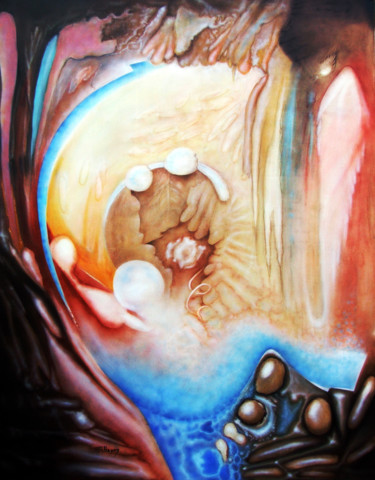 Картина под названием ""Plénitude"" - Marie-Blanche Bayon, Подлинное произведение искусства, Акрил Установлен на Деревянная…