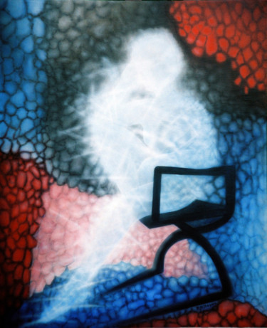 Peinture intitulée ""Mirage"" par Marie-Blanche Bayon, Œuvre d'art originale, Acrylique Monté sur Châssis en bois