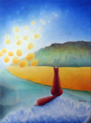 "Souvenir de toi" Peinture intitulée ""Souvenir de toi"" par Marie-Blanche Bayon, Œuvre d'art originale, Acrylique Monté sur Châssis