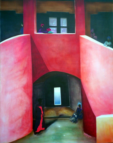 Pintura titulada ""Pourtant La Vie"" por Marie-Blanche Bayon, Obra de arte original, Acrílico Montado en Bastidor de camilla…