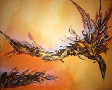 Malerei mit dem Titel "Phoenix" von Marie Bourdarias, Original-Kunstwerk, Acryl