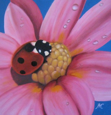 Painting titled "coccinelle" by Marie-Christine Cottarel, Original Artwork