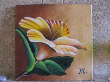 Painting titled "hibiscus" by Marie-Christine Cottarel, Original Artwork