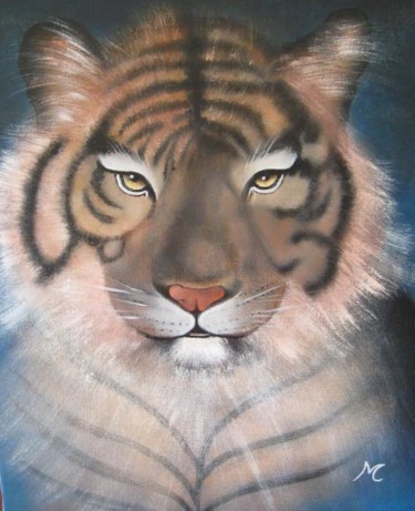 Painting titled "tigre" by Marie-Christine Cottarel, Original Artwork