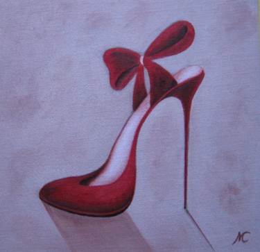 Peinture intitulée "escarpin rouge" par Marie-Christine Cottarel, Œuvre d'art originale