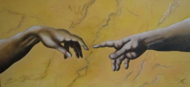 Peinture intitulée "mains de la création" par Marie-Christine Cottarel, Œuvre d'art originale