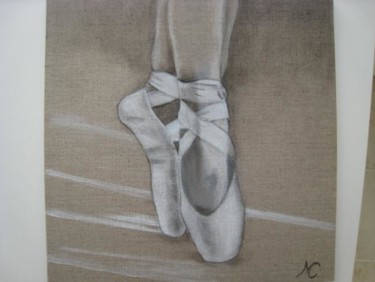 Peinture intitulée "chaussons" par Marie-Christine Cottarel, Œuvre d'art originale