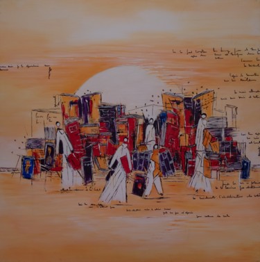 Картина под названием "3783" - Marie Chantal, Подлинное произведение искусства, Акрил Установлен на Деревянная рама для носи…