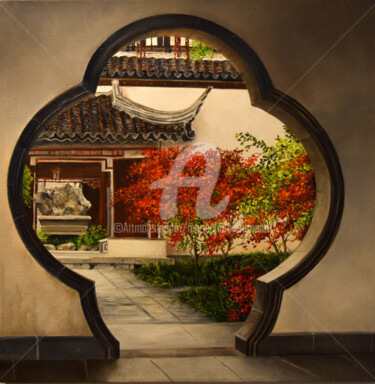 Peinture intitulée "Zhujiajiao.Chine" par Houmeau-Glowicki, Œuvre d'art originale, Huile