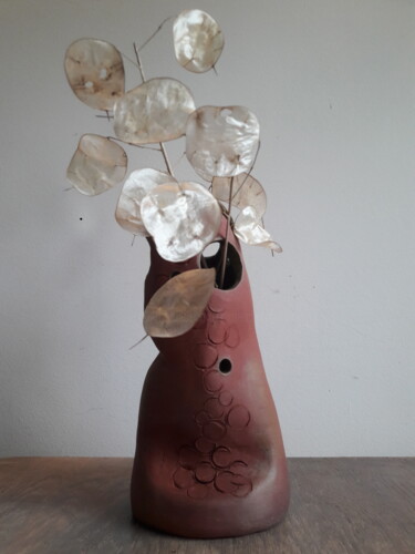 Sculptuur getiteld "Vase en terre de Xi…" door Marie-Claire Touya, Origineel Kunstwerk, Klei