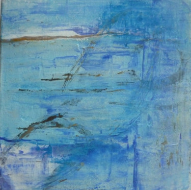 Painting titled "bleus-20x20-techniq…" by Marie-Claire Touya, Original Artwork