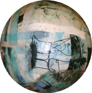 Peinture intitulée "Moyenne boule vieil…" par Marie-Claire Touya, Œuvre d'art originale