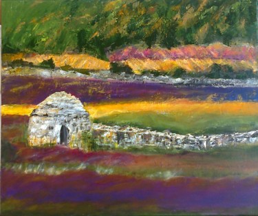 Painting titled "provence 2013 borie" by Marie Claude Berthelin- Estrade, Original Artwork, Oil