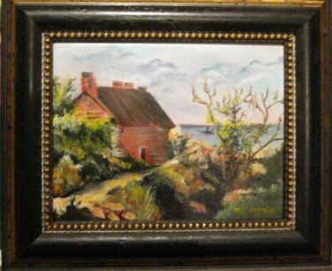 Peinture intitulée "la maison au bord d…" par Marie Claude Ramain, Œuvre d'art originale