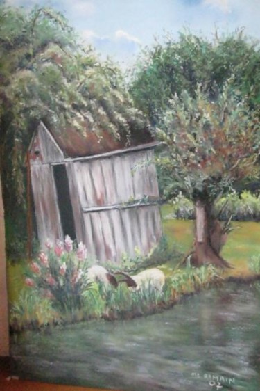 Peinture intitulée "dans les marais de…" par Marie Claude Ramain, Œuvre d'art originale