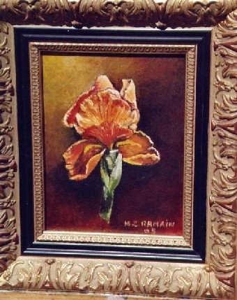 Peinture intitulée "l'iris" par Marie Claude Ramain, Œuvre d'art originale