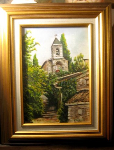 Painting titled "village dans la drô…" by Marie Claude Ramain, Original Artwork