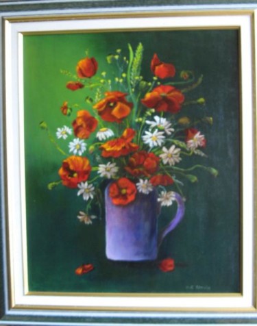 Peinture intitulée "le bouquet de coque…" par Marie Claude Ramain, Œuvre d'art originale