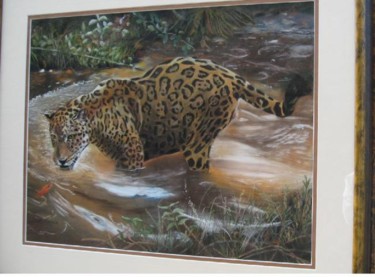 Painting titled "le jaguar" by Marie Claude Ramain, Original Artwork