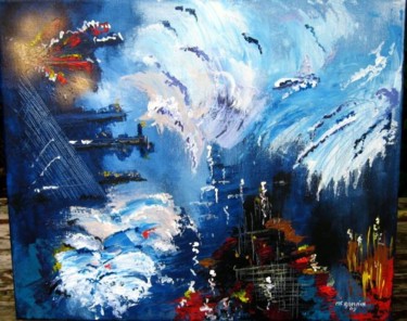 Painting titled "retour au port" by Marie Claude Ramain, Original Artwork