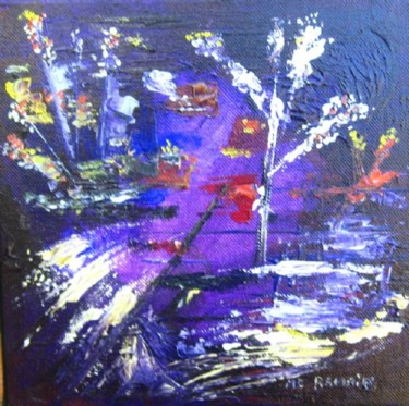 Painting titled "rêves en violet" by Marie Claude Ramain, Original Artwork