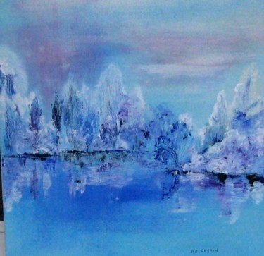 Painting titled "jour de neige" by Marie Claude Ramain, Original Artwork