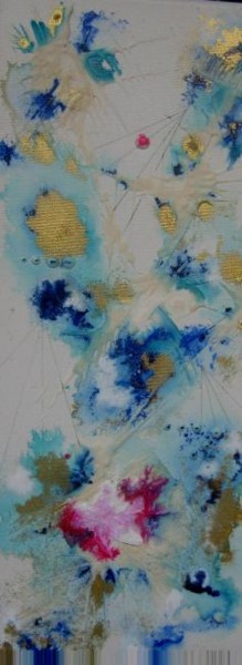 Peinture intitulée "artifice en bleu" par Marie Claude Ramain, Œuvre d'art originale